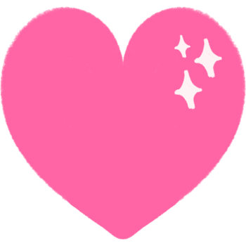 Sparkle Pink Heart Cute Doodle Illustration png