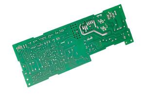 Green Circuit Board Isolated on White photo