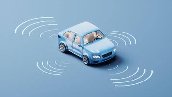 Loop animation of automobile car with automatic drive concept, 3d rendering. video