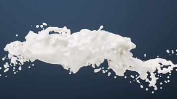Flowing fluid with splashing shape background, 3d rendering. video