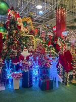 Sao Paulo, Brazil. August 23, 2024. Window display full of Christmas items. In a Shopping Mall in Sao Paulo. photo