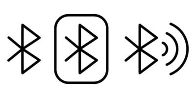 Bluetooth icon set, simple trendy flat style line and solid icon, For apps, logo, websites, symbol, UI, UX, graphic. vector