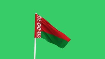 Belarusian flag waving in the wind on a green screen background video