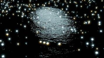 A Glittering Waterscape at Night with Sparkling Reflections that Captivate the Eyes. Design video