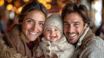 Fun, family home with love, support and laughing with parents and kid. photo