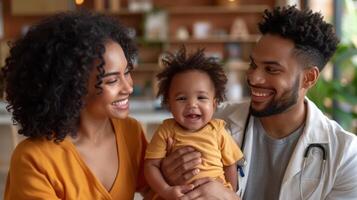 Fun, family home with love, support and laughing with parents and kid. photo