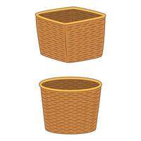 Brown containers for storage, Baskets boxes and hampers vector