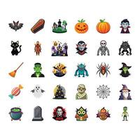 Halloween Elements Set on White Background vector