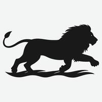 A silhouette of a lion on a white background vector