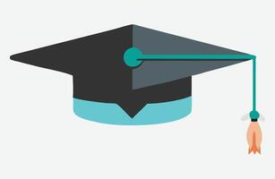 A graduation hat with a tassel on it vector
