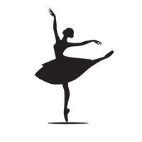 Silhouette Ballerina in Arabesque Position Illustration vector