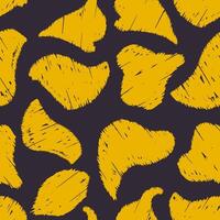 Ikat minimal abstract leaves pattern. Ikat whimsical all over abstract leaf seamless pattern. Watercolor ikat leaves pattern use for fabric, textile, home decoration elements, upholstery, etc. vector