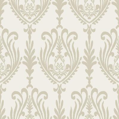 Beige ikat floral damask pattern. Ikat abstract floral motif seamless pattern. Ikat floral paisley pattern use for fabric, textile, home decoration elements, upholstery, wrapping, etc.