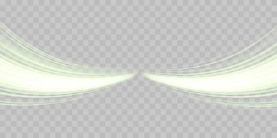 Speed rays, velocity light neon flow, zoom in motion effect, green glow speed lines, colorful light trails, stripes. vector