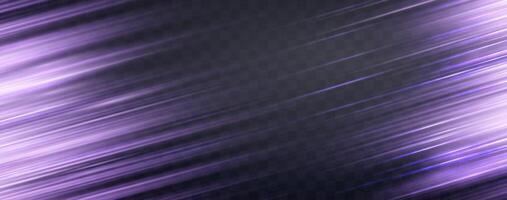 Speed rays, velocity light neon flow, zoom in motion effect, purple glow speed lines, colorful light trails, stripes. vector