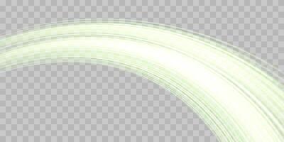 Speed rays, velocity light neon flow, zoom in motion effect, green glow speed lines, colorful light trails, stripes. vector