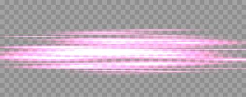 Speed rays, velocity light neon flow, zoom in motion effect, pink glow speed lines, colorful light trails, stripes. vector