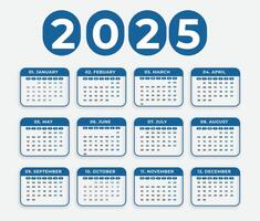2025 Calendar - Calendar 2025 - Calendar Design - 2025 - 2025 calendar design template vector