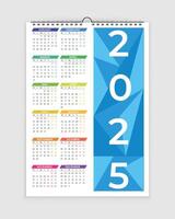 Wall Calendar Design, Calendar 2025, Single Page Calendar, 12 months Calendar Design, Print Ready, A3 Size vector