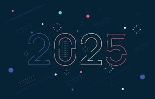 2025 New Year celebration abstract background design vector