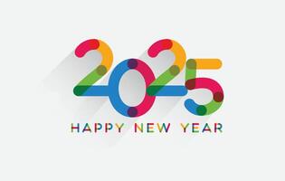 Happy New Year 2025. colorful and trendy new year 2025 design template. vector