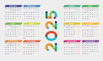 2025 Calendar, 2025 colorful calendar design, Calendar 2025, Calendar Design, 2025 vector