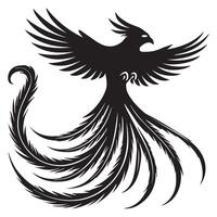 A black bird with wings spread out on a white background vector