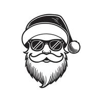 Santa claus with sunglasses and beard vector