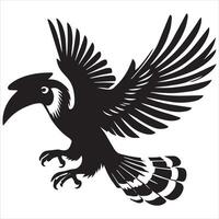 A black and white image of a toucan vector