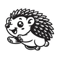 A cartoon hedgehog running on the ground vector