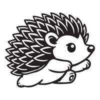 A hedgehog is running in a cartoon style vector