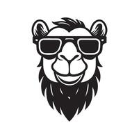 A camel wearing sunglasses and a beard vector