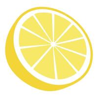 A lemon slice is shown on a white background vector