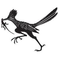 A roadrunner with a lizard in its mouth vector