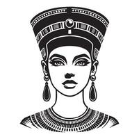 The egyptian queen in black and white vector
