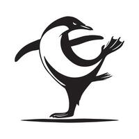 A penguin dancing on its hind legs vector