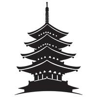 Japanese pagoda illustration vector