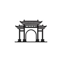 Chinese gate icon illustration vector