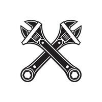 Crossed wrenches icon on white background vector
