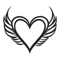 Heart with wings tattoo design vector