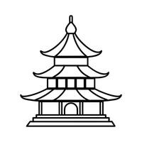 A pagoda icon in black and white vector