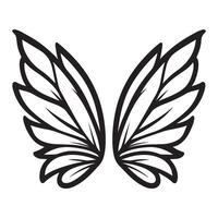 Two wings are shown in black and white vector