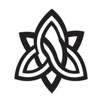 A celtic knot logo with a flower in the middle vector