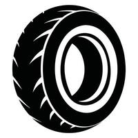 A black and white tire icon on a white background vector