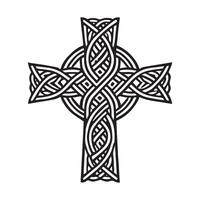 Celtic cross with knot pattern illustration vector