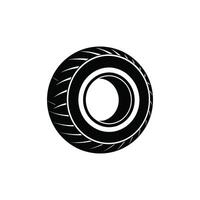 A black and white tire icon on a white background vector