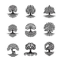 Tree of life celtic tree of life symbol set vector