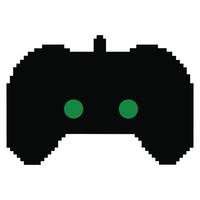 A pixel game controller with green eyes vector