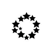 A circle of stars in black and white on a white background vector