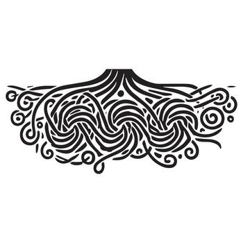 A tree with swirls and swirls in the middle vector